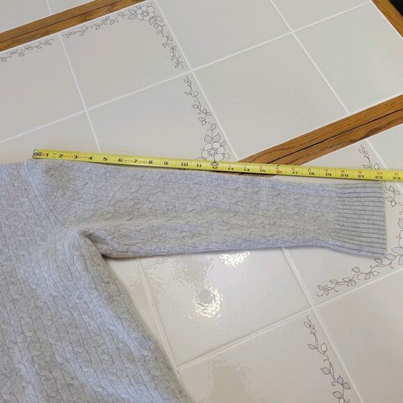 Banana Republic Gray Womens Sweater Size XL V Neck Cable Knit - Picture 5 of 11